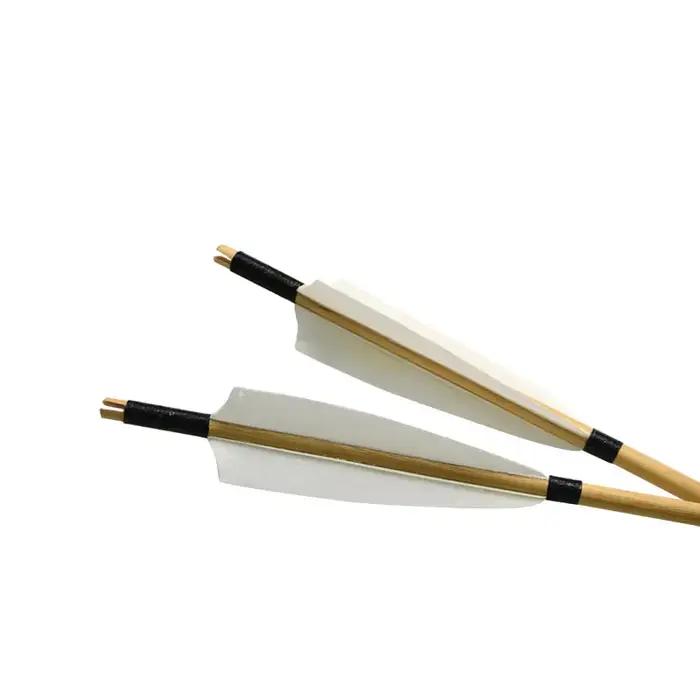 Flèche en bois fendue avec plume de dinde blanche pour tir à l'arc traditionnel et chasse, occasion spéciale pour archer novice ou expérimenté