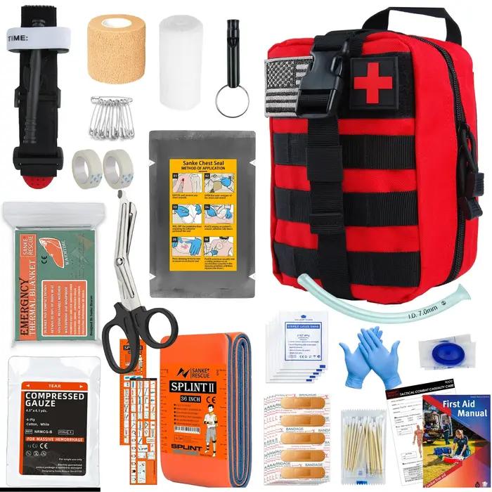 Kit de survie, équipement de survie de premiers secours, système Molle, sac Compatible tremblement d