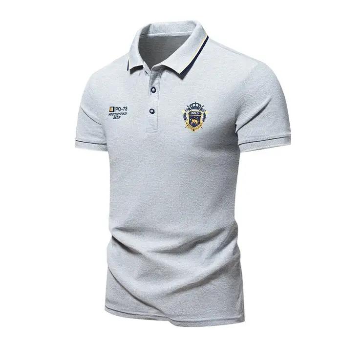Nouveaux hommes polos brodés été à manches courtes chemise de luxe haut décontracté revers T-shirt respirant léger T-shi