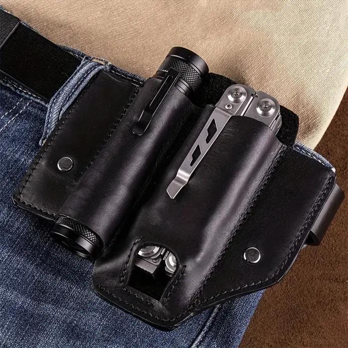 Ceinture tactique multi-outils, sac en cuir, sac de rangement d'outils portables, étui de Camping en plein air chasse taille pochette en cuir PU