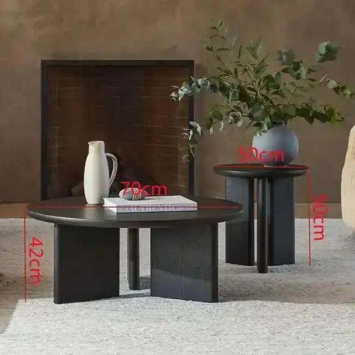 Table basse de chambre en bois noir
