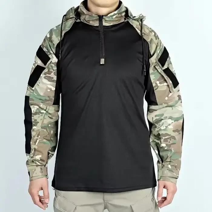 Chemise tactique homme style safari polyester capuche détachable pour randonnée pêche combat militaire et camping four seasons occasions