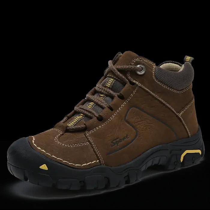 Chaussures de randonnée imperméables en cuir véritable pour hommes, baskets de marque, de randonnée,