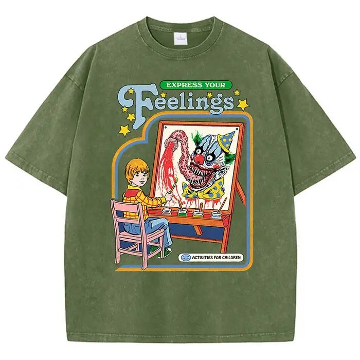 T-shirt Clown vintage rétro pour homme en coton 100%, décontracté et respirant, parfait pour l'été, les sorties et les occasions spéciales