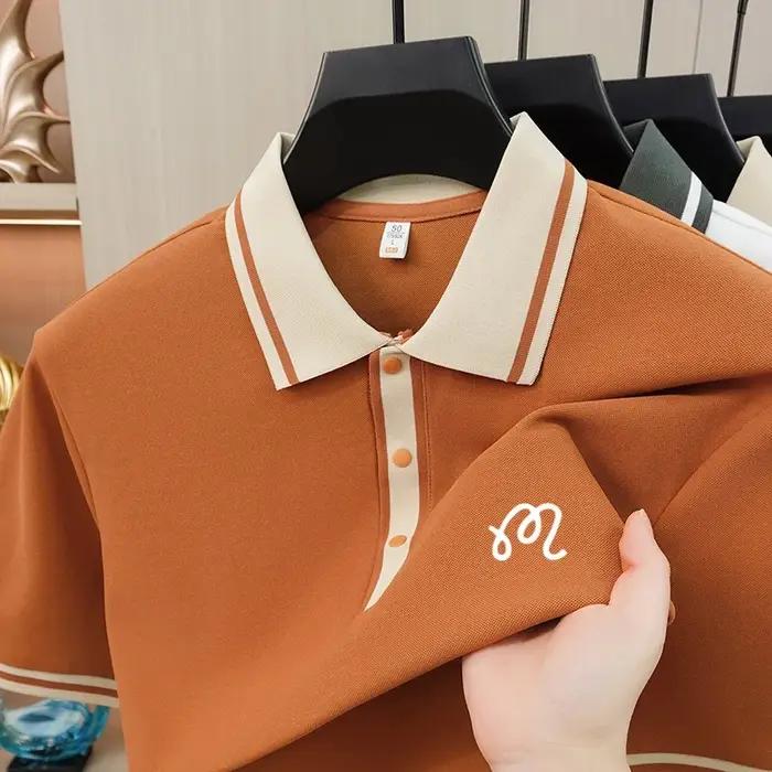 Polo Exquis Imprimé Haut de Gamme Manches Courtes pour Hommes Occasions Spéciales Mode Business