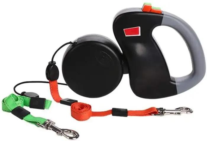 Laisse double rétractable et extensible pour chiens, 3M, réfléchissante, automatique, pour chiens de
