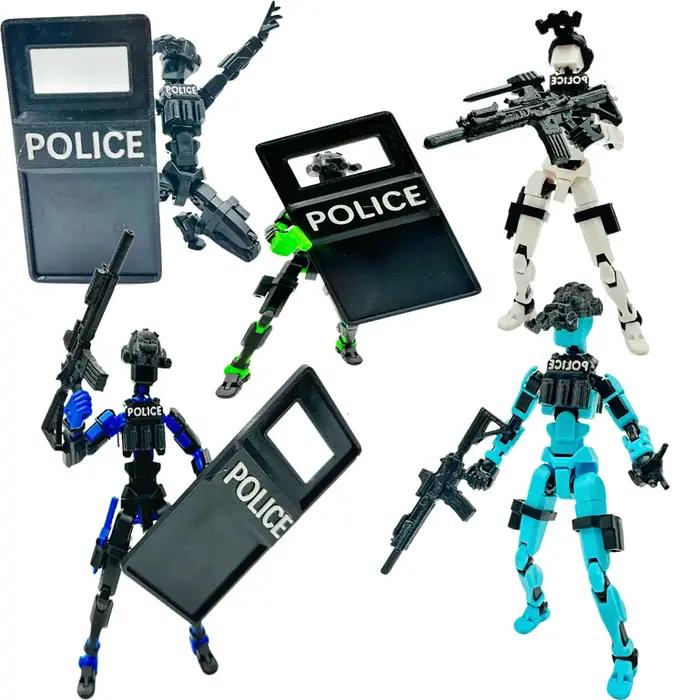 Nouvelle figurine articulée T13 imprimée en 3D, modèle de démonstration de costume de policier, multi-articulations mobiles, créative, anti-stress, à assembler