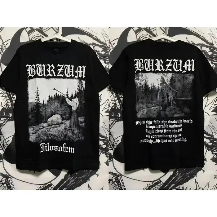 Heavy Metal Rock Band imprimé à manches courtes rétro Y2K T-shirt décontracté ample Streetwear unise