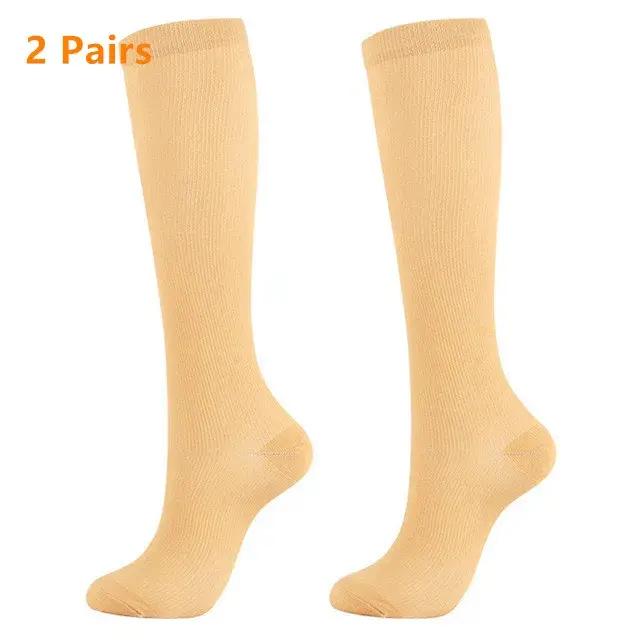 Bas de contention pour chasseurs - 2 paires circulation sanguine anti-fatigue sport genou haute