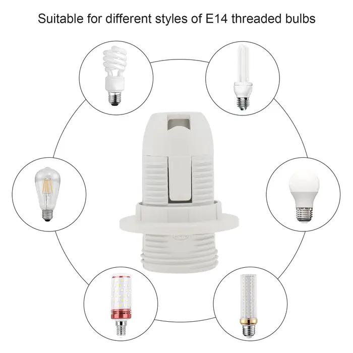 Support de lampe E14, adaptateurs de douille de lumière, basse de lampe, coque en plastique isolante