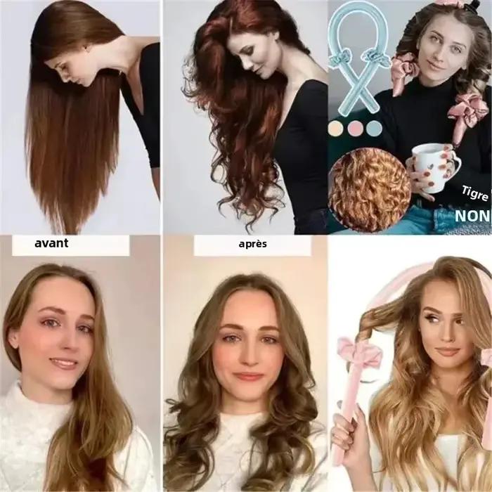 Ensemble de rouleaux de cheveux Night Cap avec bigoudis paresseux bandeau et fers à friser sans chaleur pour femmes occasions spéciales