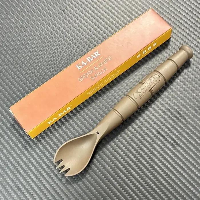Mini ensemble de couverts tactiques EDC, outil multifonction d'extérieur, fourchette cuillère coutea