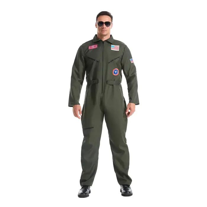 Uniforme de pilote de pistolet supérieur de carnaval d'halloween