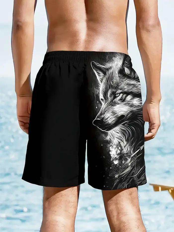 Shorts pour hommes motif loup-chien 2026 – Classique