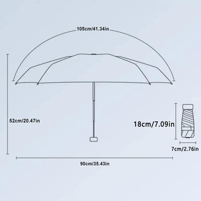 Parapluie de protection UV ultra-léger – Conception compacte et pliable avec poignée en acier inoxydable pour le soleil