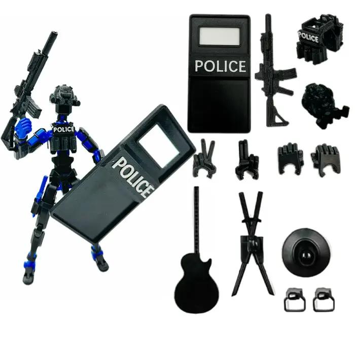 Nouvelle figurine articulée T13 imprimée en 3D, modèle de démonstration de costume de policier, multi-articulations mobiles, créative, anti-stress, à assembler