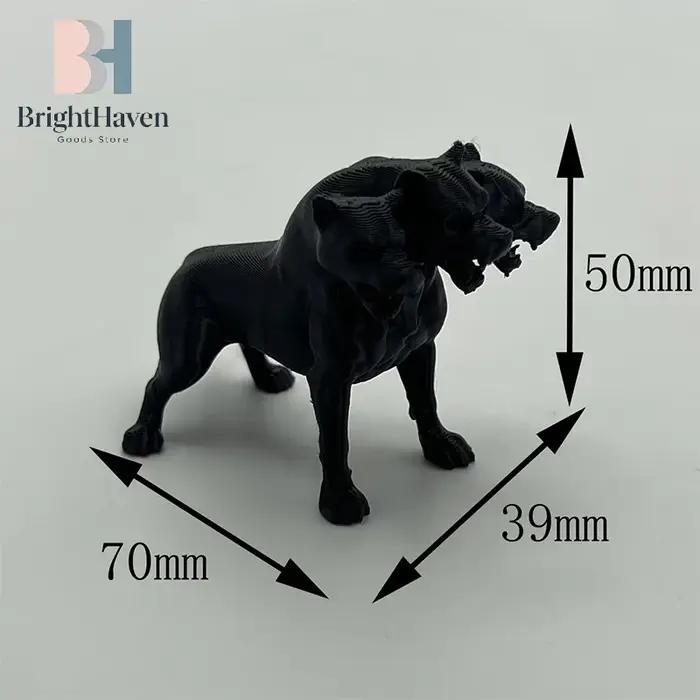 Statue de chien à trois têtes gothique