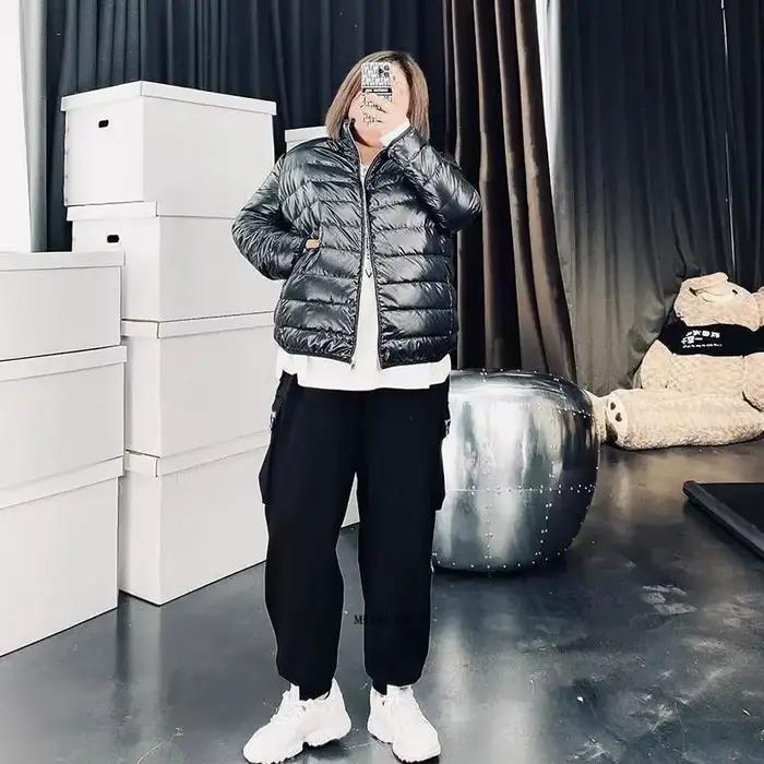 Parka matelassurera à col montant pour femme, veste noire, vêtements d'extérieur pour femme, optique