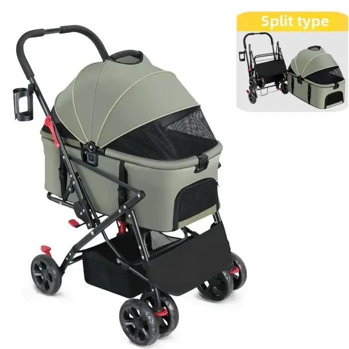 Poussette pliable pour animaux de compagnie détachable convient aux chiens de taille moyenne grandes sorties en plein air voyages randonnées parc occasions spéciales