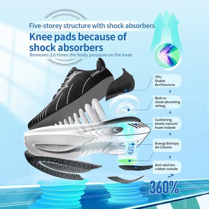ONEMIX nouvelles chaussures de course à amorti pour hommes coureurs lourds appropriés à lacets sport