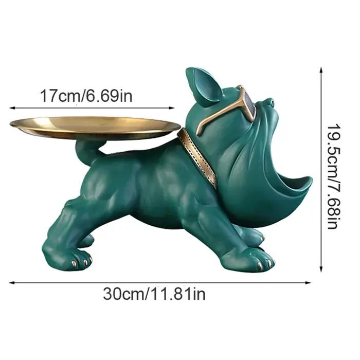 30cm décor à la maison bouledogue Figurine chien Statue boîte de rangement Animal ornement résine artisanat Art