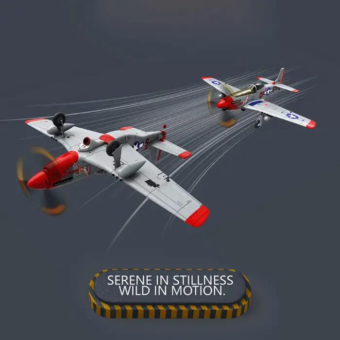 Avion de chasse RC Mustang P-51D 1/16 avec caméra HD, planeur électrique brushless 2.4G avec gyroscope, jouet volant 3D