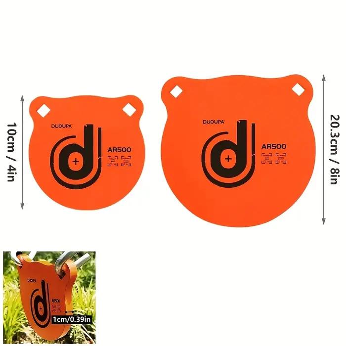 Cible de tir en acier AR500 avec revêtement haute visibilité - Ensemble d'accessoires en option pour l'entraînement en extérieur et la chasse