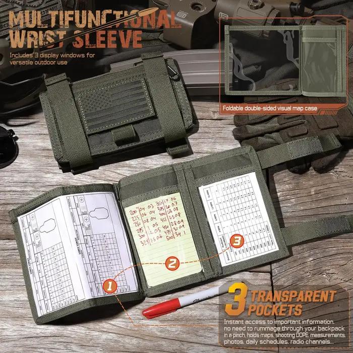 Étui carte tactique brassard : porte-documents étanche pour bras avec mesure de terrain chasse et secours