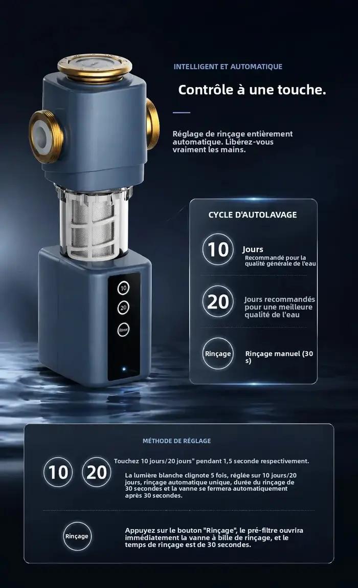 Nouveau Système de Purification Centralisé pour Toute la Maison 2025 avec Préfiltre Automatique à Rinçage par Retour et Filtre à Sédiments Rotatif