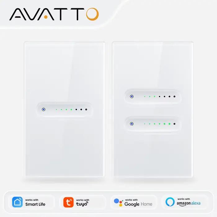 AVATTO – variateur de lumière intelligent WiFi, interrupteur tactile, 1/2 gang, panneau en verre, co