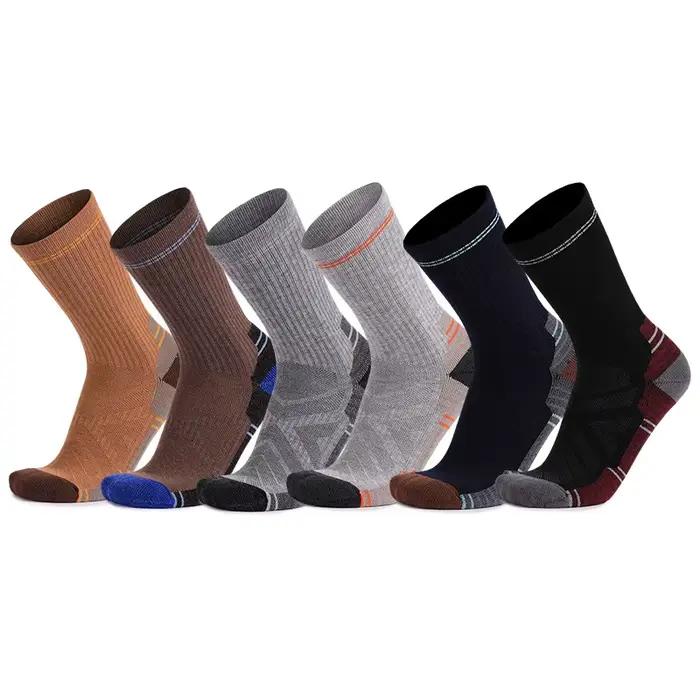 Chaussettes randonnée laine mérinos homme femme mi-mollet respirantes absorption amortissement vélo