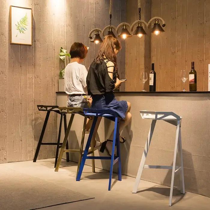 Tabourets de Bar nordiques modernes, Design Unique, relaxant, minimaliste, confortables, meubles de