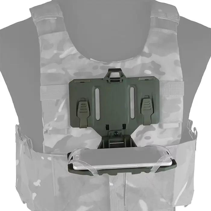 Support téléphone tactique MOLLE pliable pour gilet chasse, accessoire airsoft et navigation sur le terrain