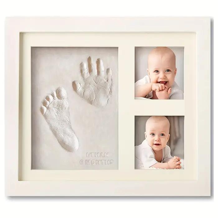 Cadre en argile pour mains et empreintes de bébé, cadre photo durable pour capture d'empreintes de mains et pieds, cadeau idéal pour naissance et premiers pas, occaSIONS spéciales