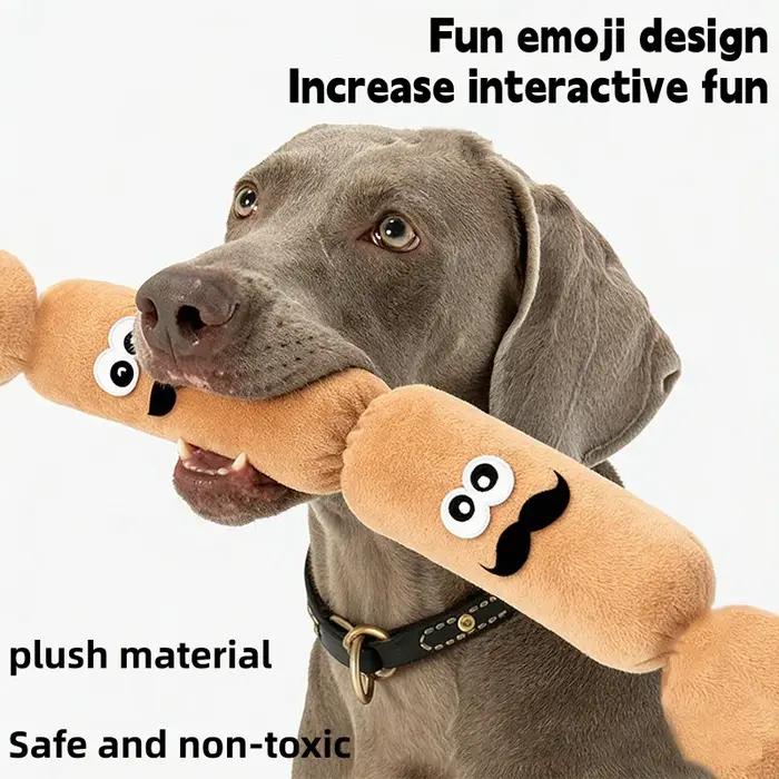 Jouet à mâcher en peluche forme saucisse hot-dog résistant aux morsures pour chiens réduction de l'ennui et soin des dents