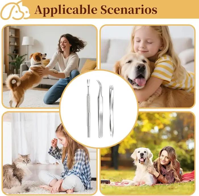 1 ensemble de pinces ergonomiques pour l'élimination des tiques
