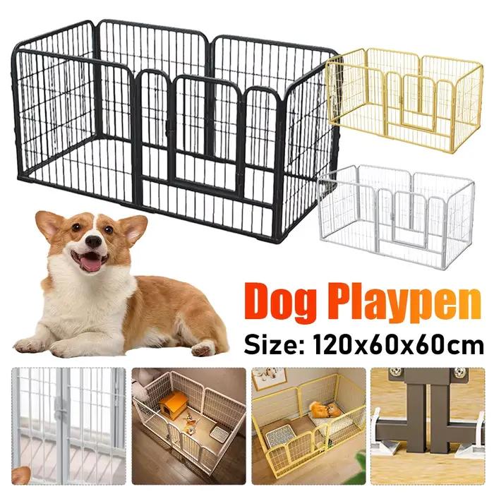 6 panneaux clôture pour chien parc pliable exercice chiot chenil Cage robuste