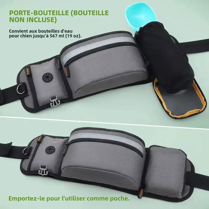 Poudres pour chien pour entraînement en plein air sac d'alimentation grand capacité récompense ajustable sac banane multi-usages balade chiens occasions spéciales