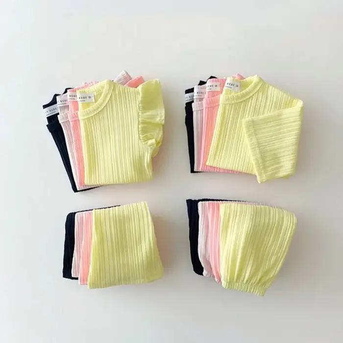 TZ22099 Ensemble deux pièces d'été pour filles, style décontracté et tendance, comprenant une barbot