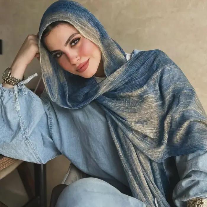 Hijabs musulmans en rayonne modale pour femmes, écharpes unies à dégradé, châle de luxe, hijab pour
