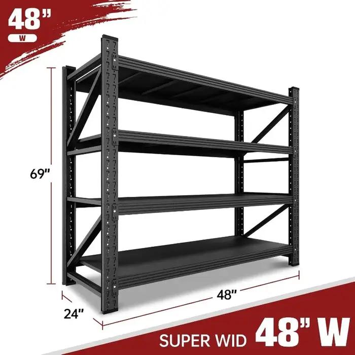 POPULAR.3000LBS étagères de rangement, étagère de garage 48 "W, étagères de garage réglables en méta