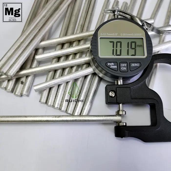 Bâtons en métal de magnésium 99.95% pur, diamètre de 7mm X longueur de 152mm, 10 pièces
