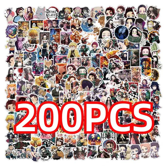 100/200 pièces dessin animé démon Slayer autocollants pour ordinateur portable valise Skateboard gui