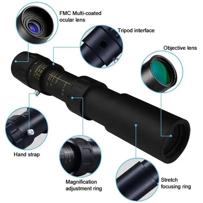 Jumelles zoom 10-300x portable longue portée professionnelles pour chasse nocturne et observation