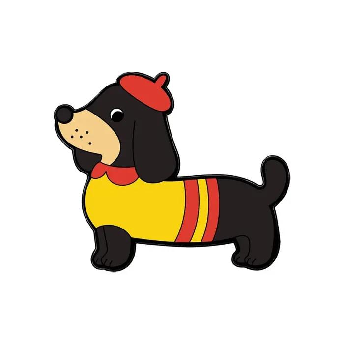 Broche mignonne teckel badge artistique chien saucisson décoration sac à dos broche de taille métal éco-friendly pour femmes occasions spéciales