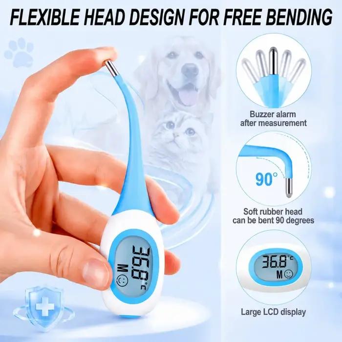 Thermomètre pour chiens et chats électronique sans mercure pour surveillance de la santé des animaux de compagnie à offrir pour occasions spéciales