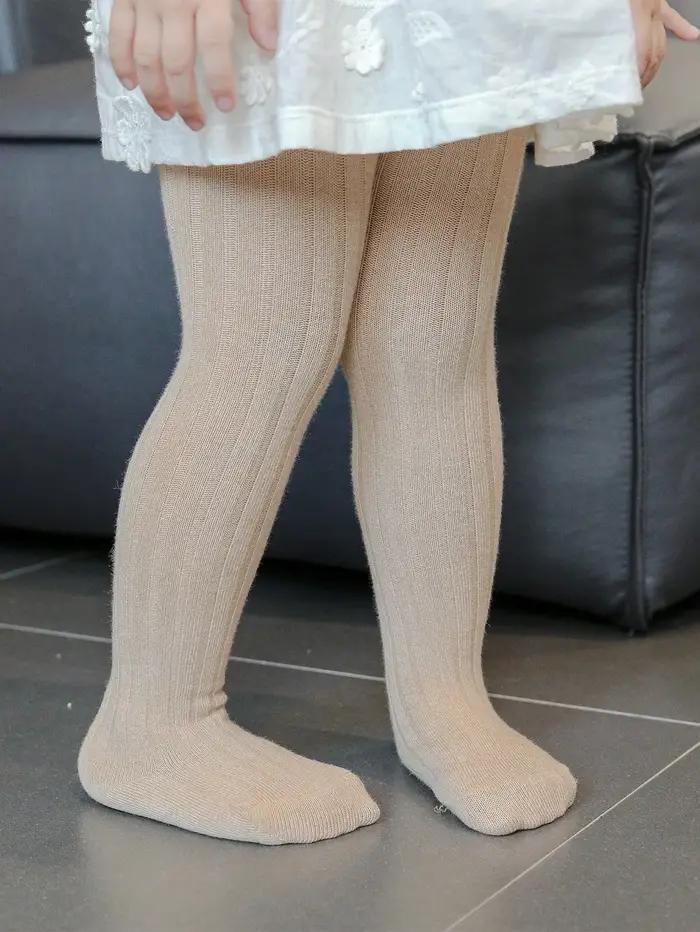 Collants 1 pièce pour bébé fille, basiques simples à rayures verticales, adaptés à la vie quotidienn