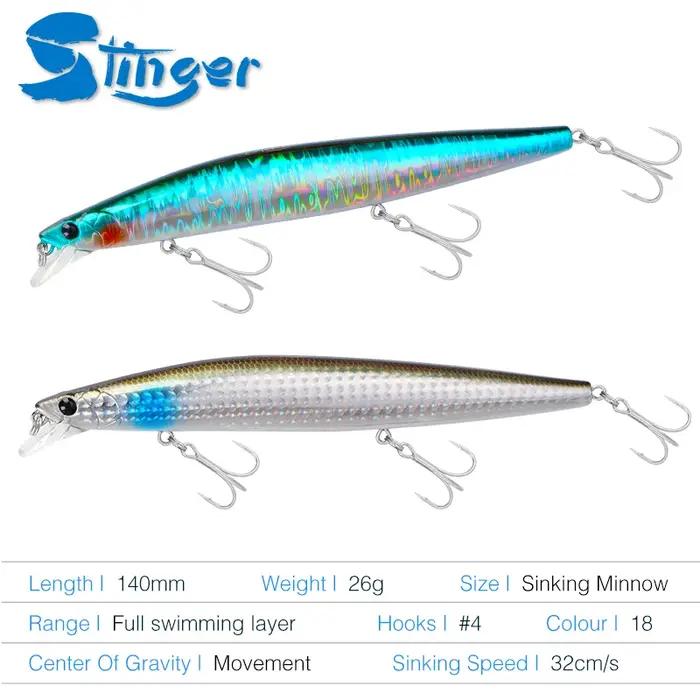 TSURINOYA Stinger 140S leurre de pêche coulant vairon DW92 140mm 26g bar d'eau salée Ultra longue co