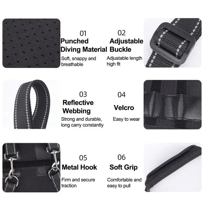 Jambes Support de hanche harnais de levage pour chien poignée robuste noire outil d'aide aux animaux de compagnie bande