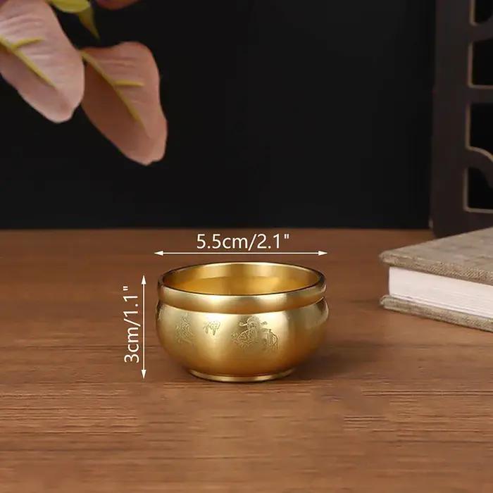 Décoration de bureau en laiton Cornucopia – Ornement de table pour attirer la fortune et la prospérité